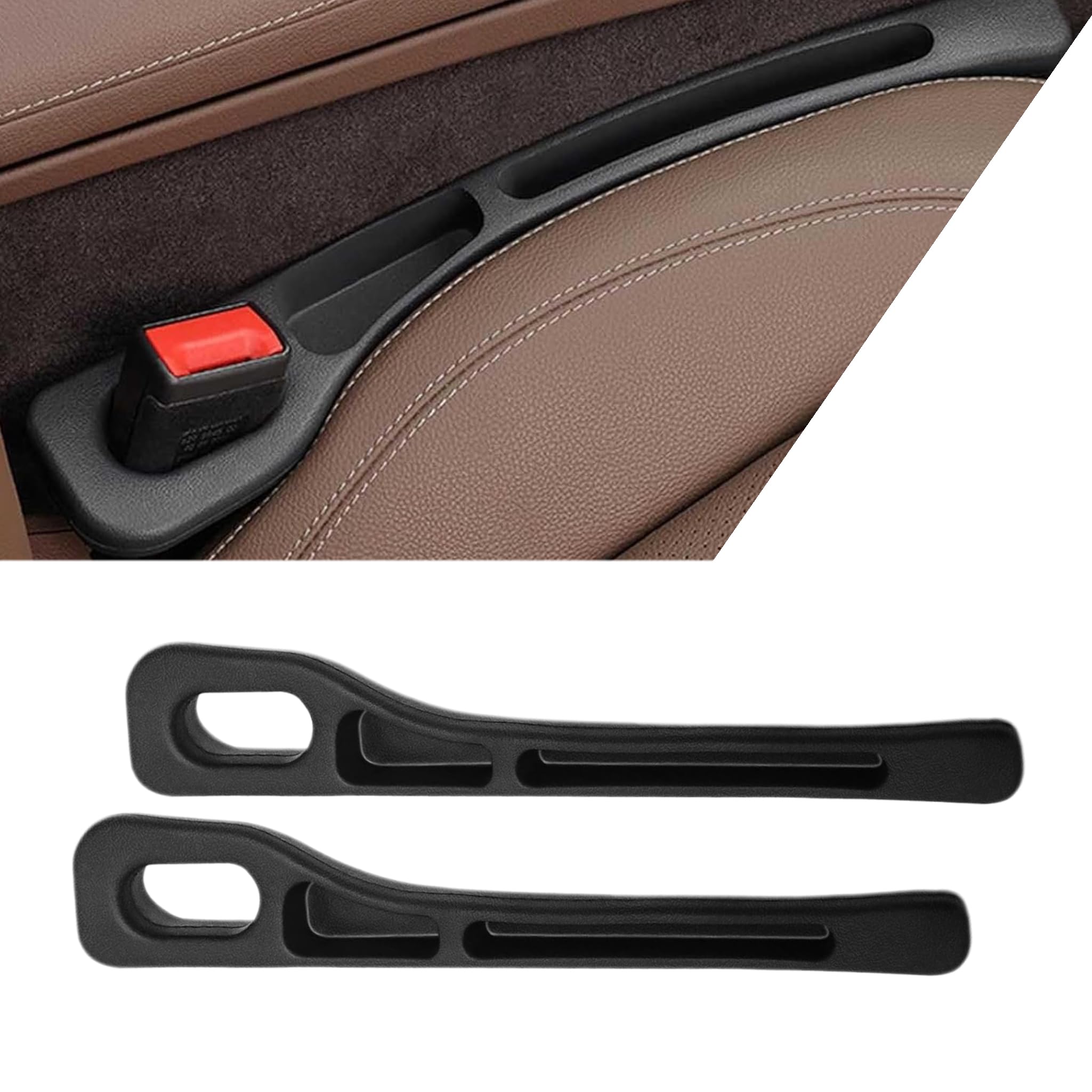 QIZUN 2 Pcs Car Seat Gap Fillers for Audi Q4 etron F4B 2021-, Storage Box for Car Seats Car Accessories Leak Proof Filling Strip PU Leather Car Seat Gap Plug