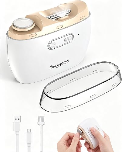 Electric Nail Clipper, 2-in-1 Nail Trimmer with Polisher, 2-Speed Safe Fingernail Trimmer for All Ages, Rechargeable Automatic Nail Clipper with Light, Manicure Set for Baby Kids Seniors & Weak Hands