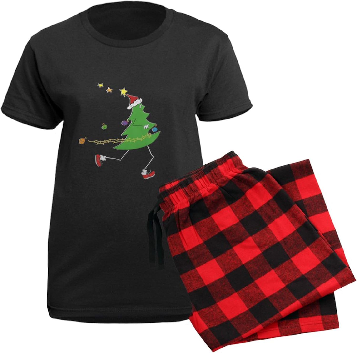 CafePress Christmas Tree Runner Women's Dark Pajamas Womens Novelty PJ Sleepwear