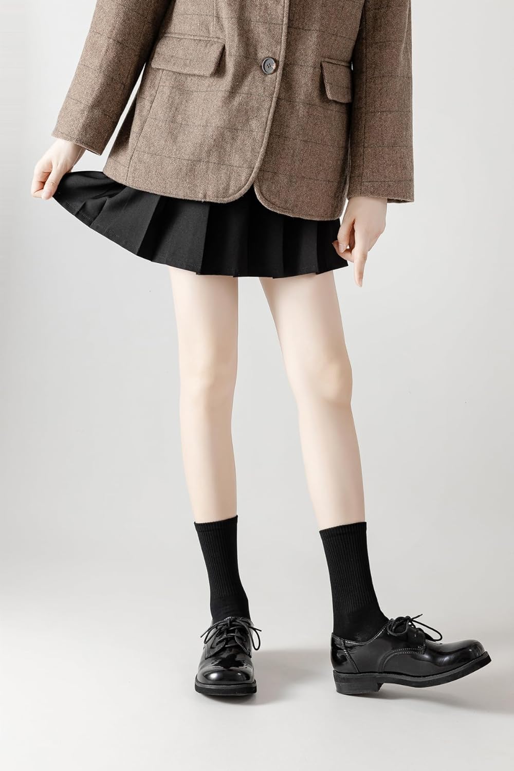 ACCFOD Womens Crew Socks Thin Cotton Long Socks Arch Support Casual Workout High Socks 5 Pairs - Image 3