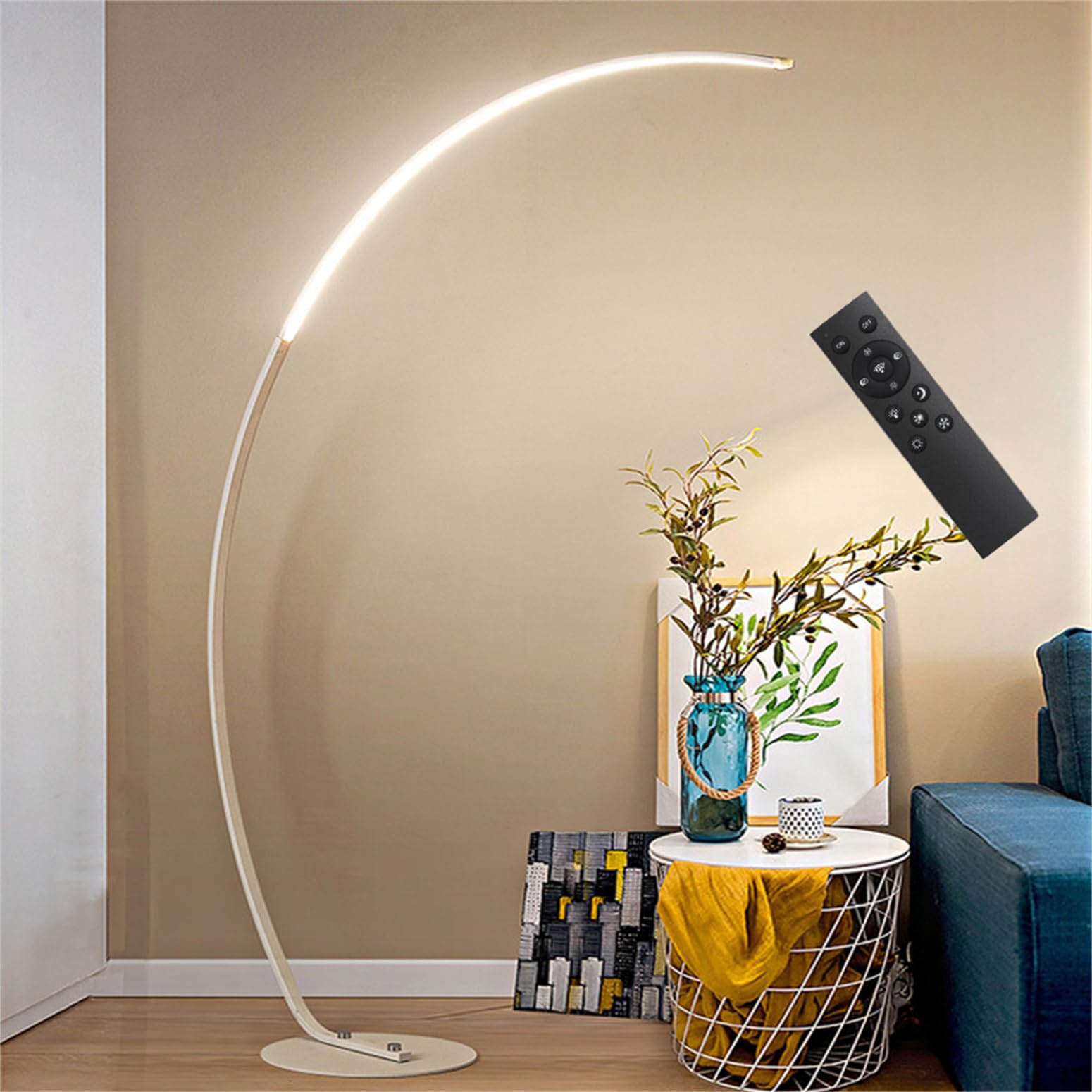 Lámpara de pie de arco moderna de 170 cm con 3 temperaturas LED