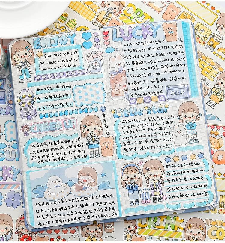 Miniatura 2 de Kawaii - Juego de cintas washi, lindas pegatinas decorativas japonesas para diario, álbumes de recortes, manualidades para niños, suministros
