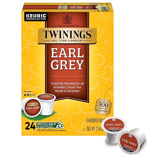 Twinings Earl Grey Black Tea K-Cup Pods for Keurig, 24 Count (Pack of 1), Flavoured with Citrus and Bergamot, Caffeinated, Enjoy Hot or Iced