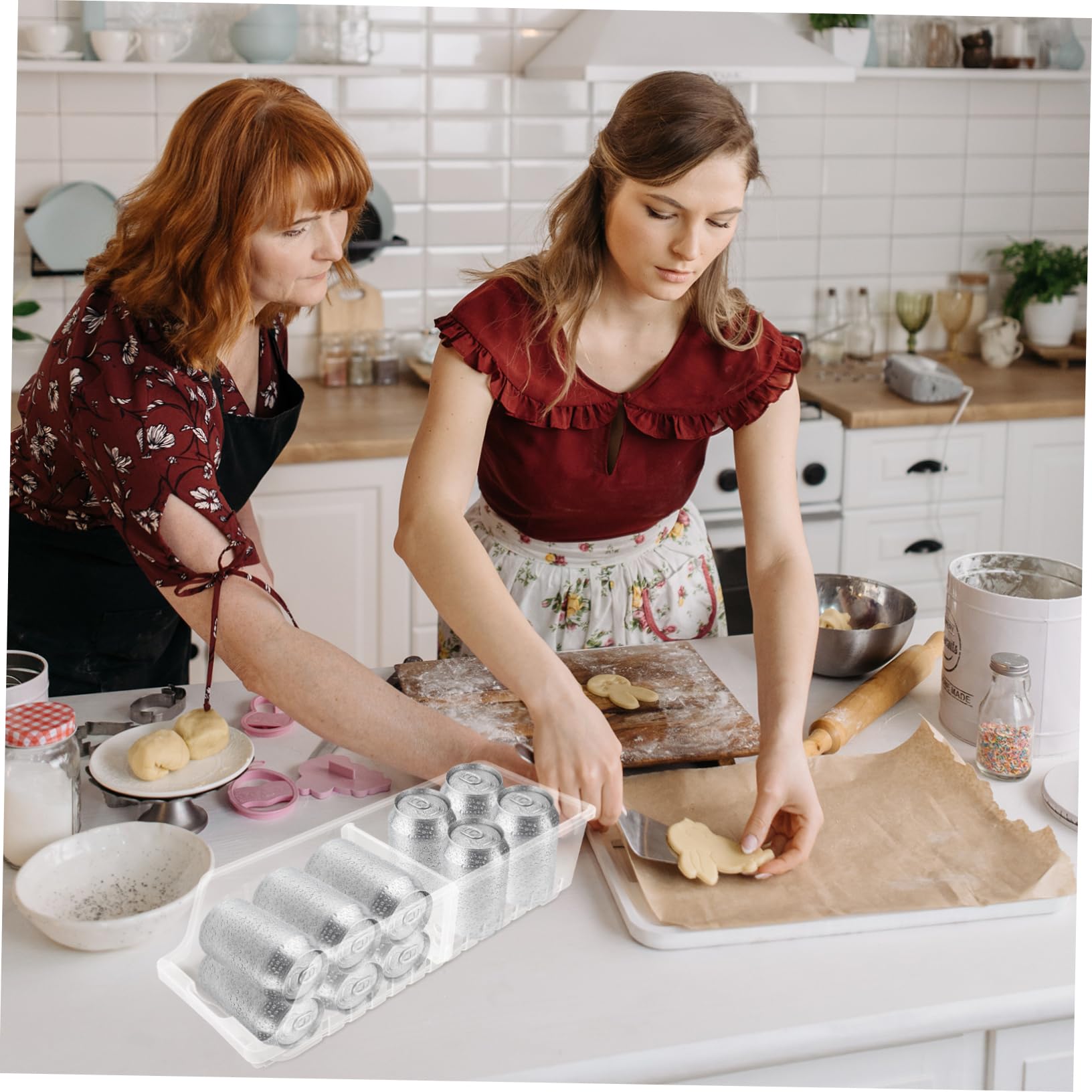 Ciieeo Dispensador de Latas para Frigorífico Organizador de Cocina Blanco | Pp, para Alimentos y Bebida en Lata, Identificación Rápida, Ordena el Refrigerador