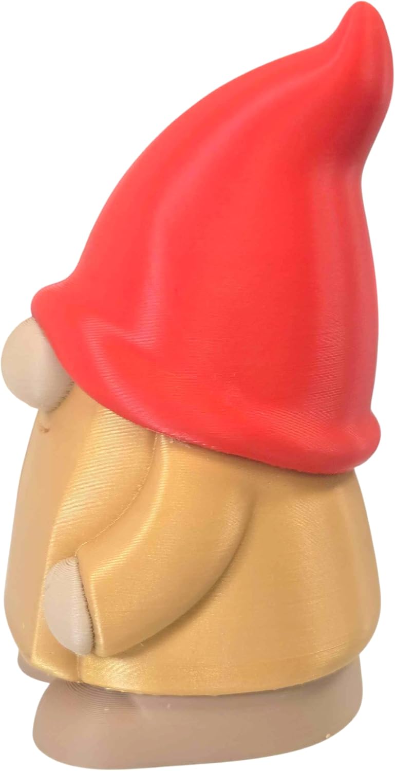Gold Bar Gnome Collectible Figurine - Striking Red Hat Desk Decor for Gnome Lovers and Unique Gifts - 3D Printed in Canada image 4