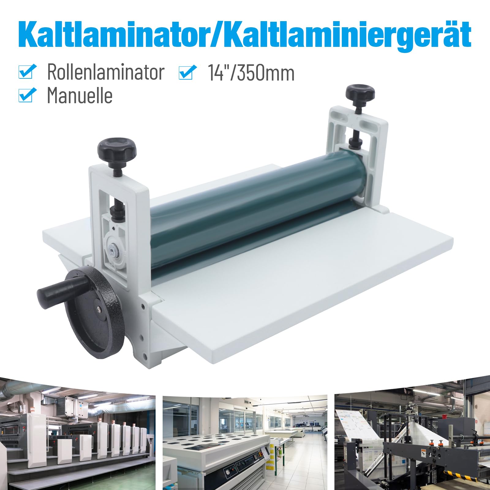 Plastificatrice manuale a freddo da 350 mm, laminatrice manuale a rulli, plastificatrice, laminatrice, laminatrice a freddo per visualizzazioni di foto e libri
