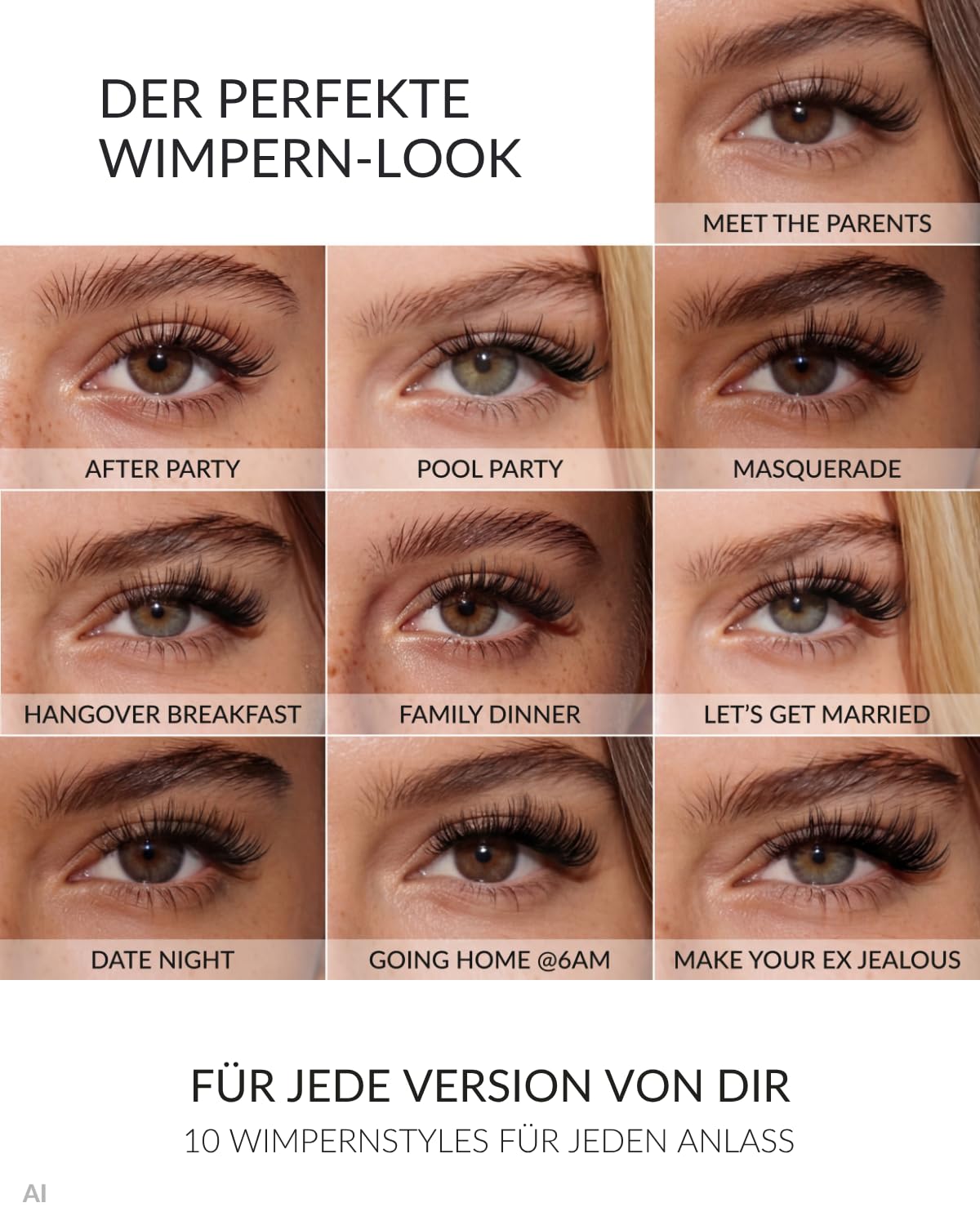 Fleeky Press On Lashes Natural – selbstklebende Wimpern ohne Kleber – Pre Glued Cluster Lashes für natürlichen Look mit bis zu 3 Tage Halt (Meet the Parents)