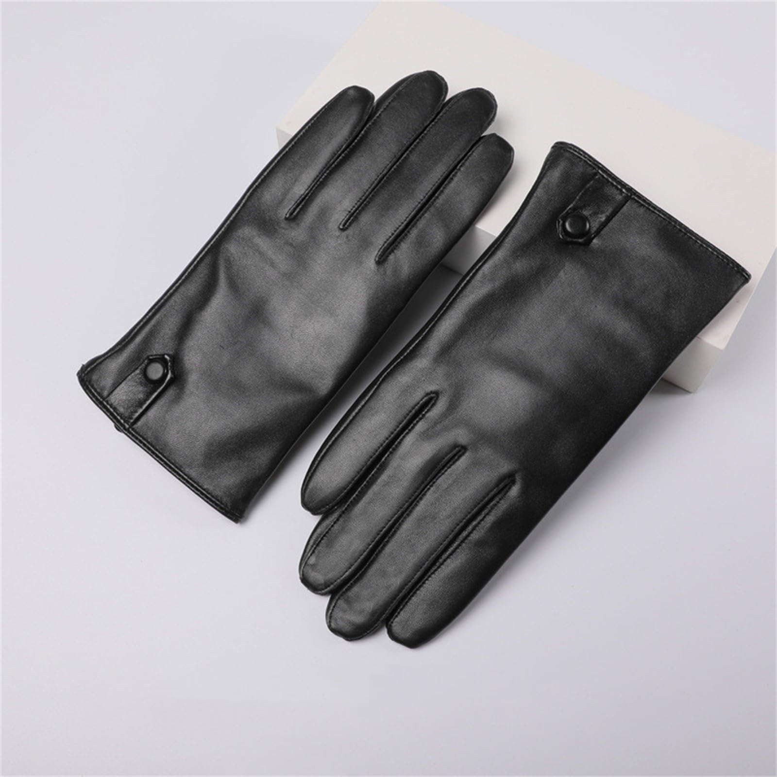 Gants d'hiver homme en cuir noir pour conduite et équitation X