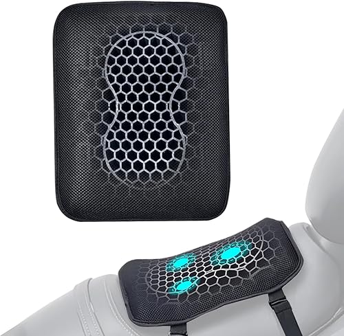 Cojín plegable para asiento de motocicleta de pasajero, gel de alta elasticidad 3D panal cómodo transpirable absorción de golpes para asiento de