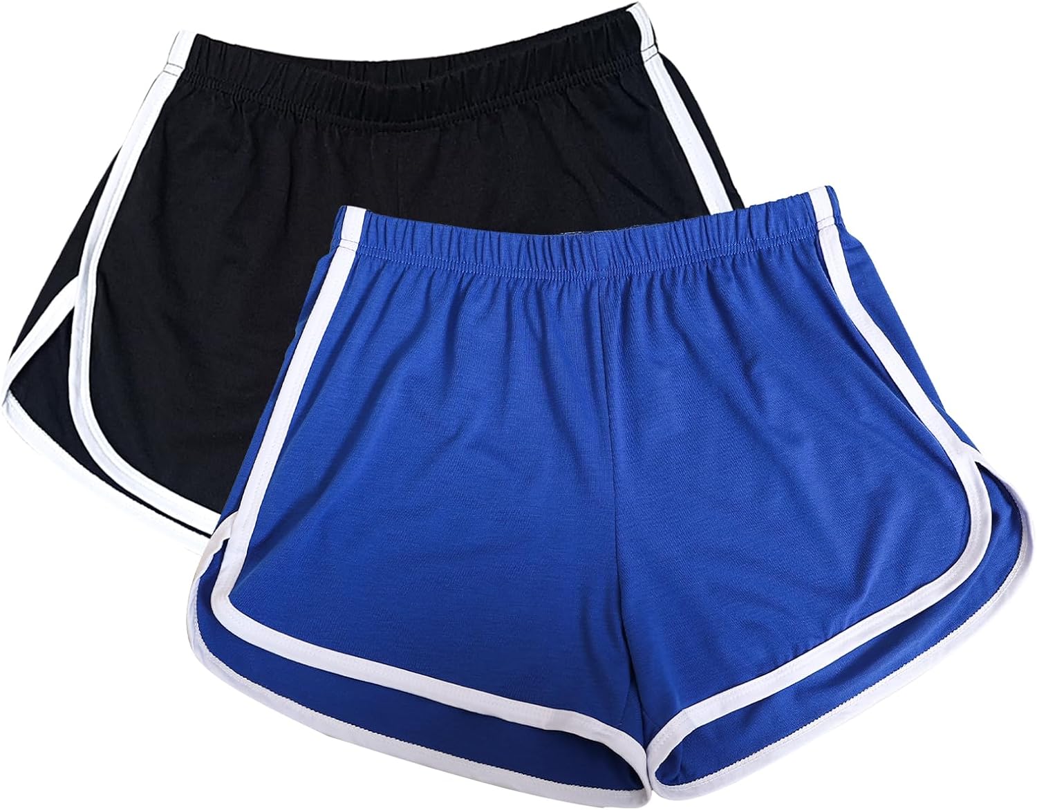 Cameway 2 Pack Women Cotton Running Athletic Shorts Gym Yoga Summer Active Dance Shorts Pants