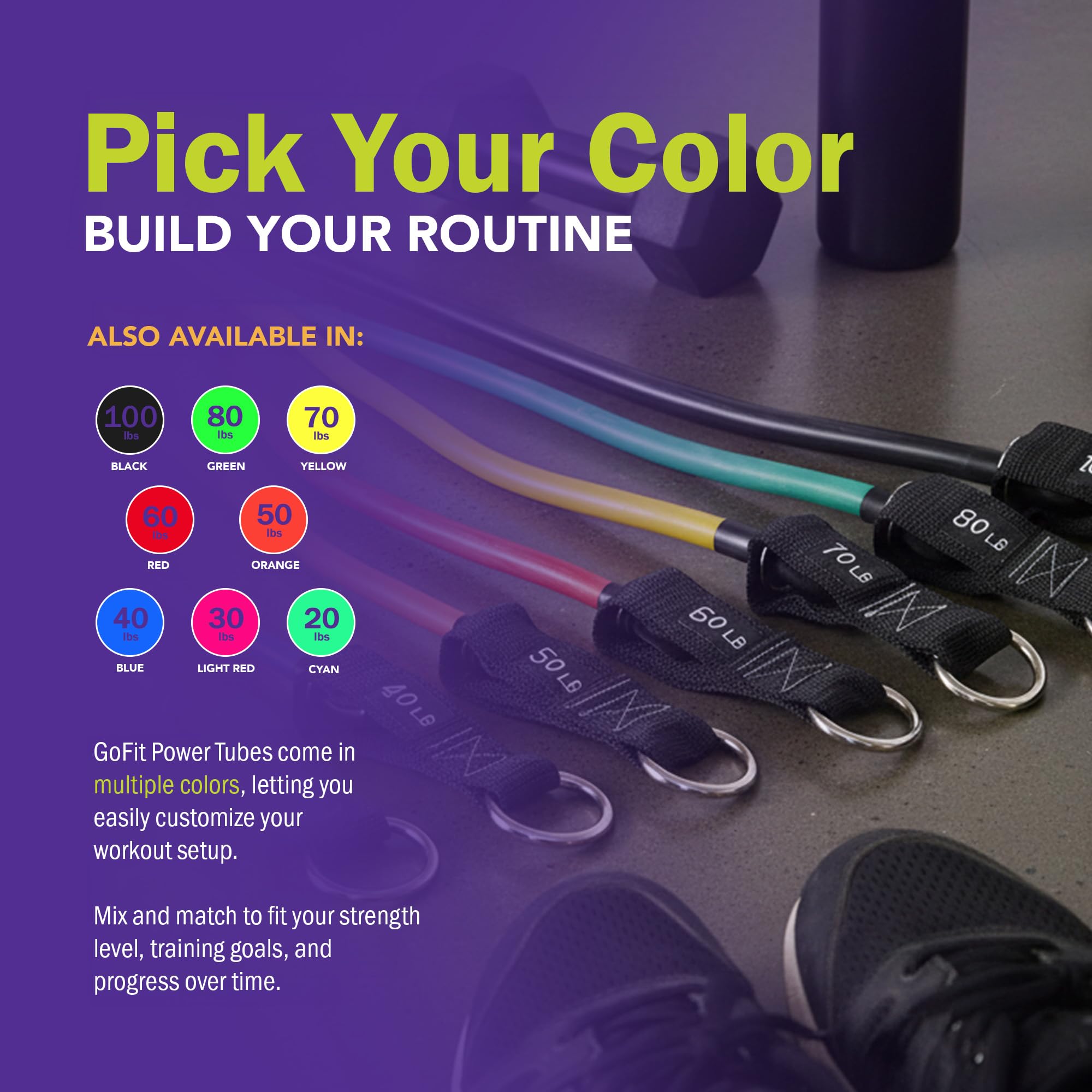 GoFit Fasce di Resistenza Power Tubes/by