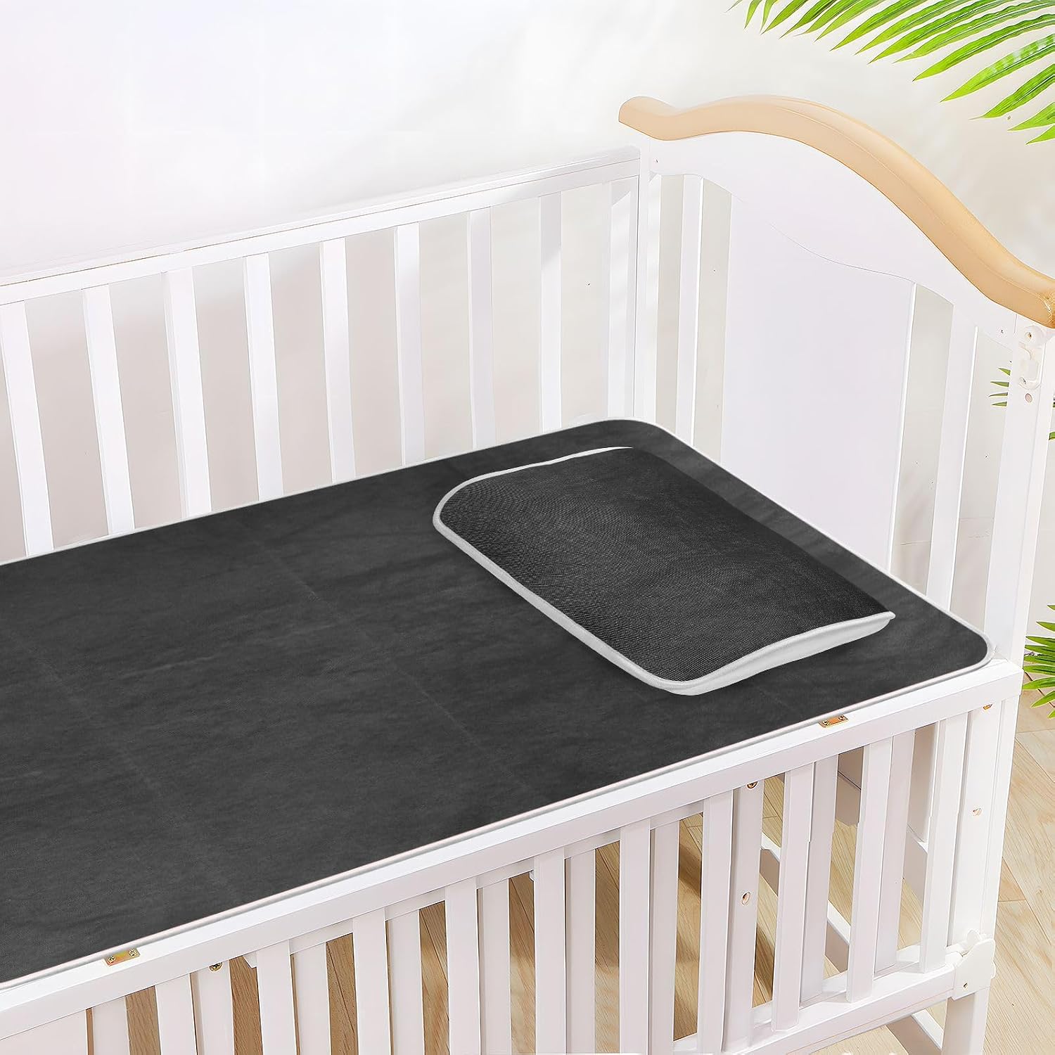 Black Cooling Baby Bassinet Mattress 28" x 52" Ultra Soft Crib Padding for Baby&Toddler