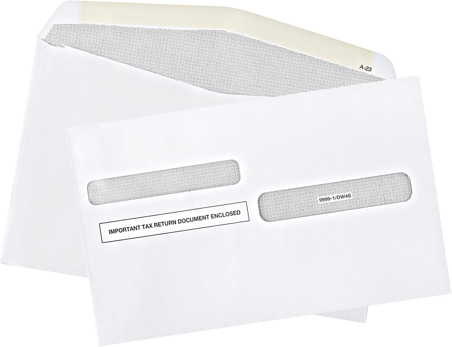 50 W2 Tax Envelopes, For 4-Up Style W-2 Tax Forms 50 pack Gum Seal Security Double Window W2 Envelopes