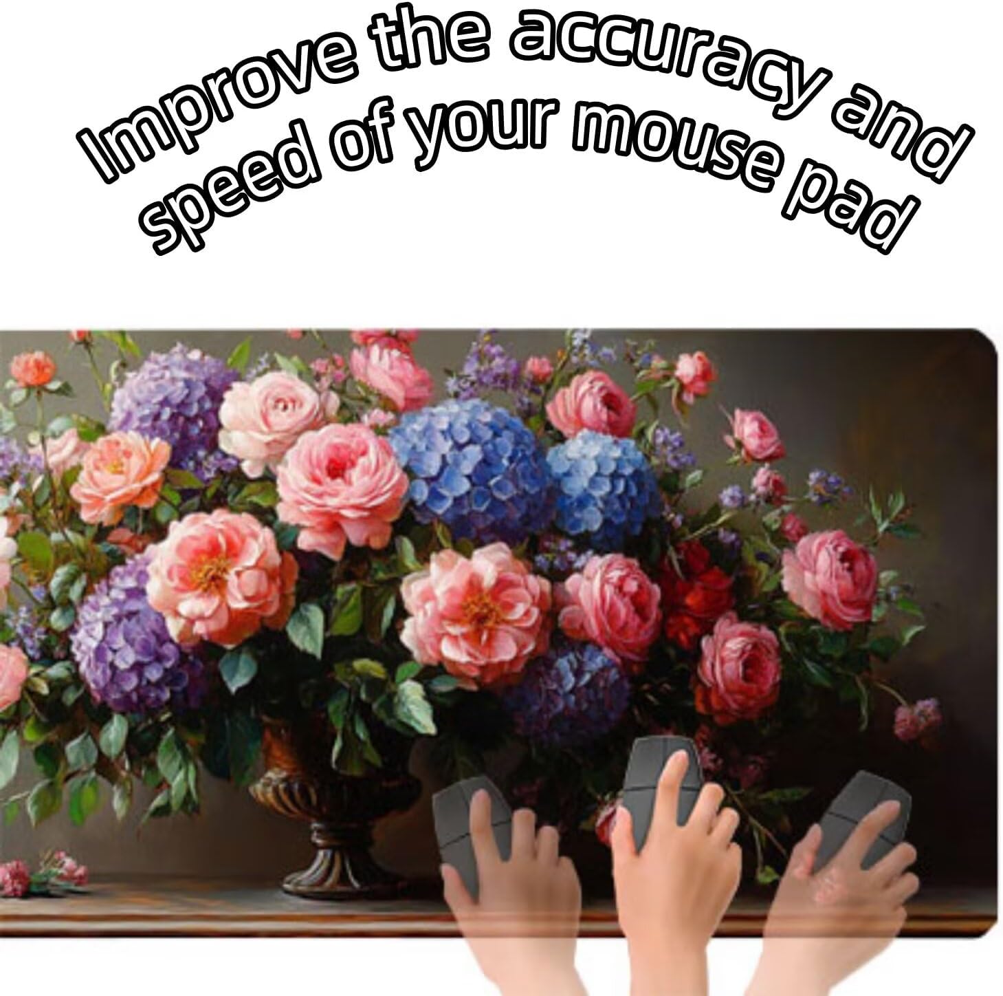 最新　限定カラー　ミズノ　モレリア ネオ4 JAPAN 26.5cm 花 マウスパッド 大型 カラフル デスクマット 1600x800X3MM 大型