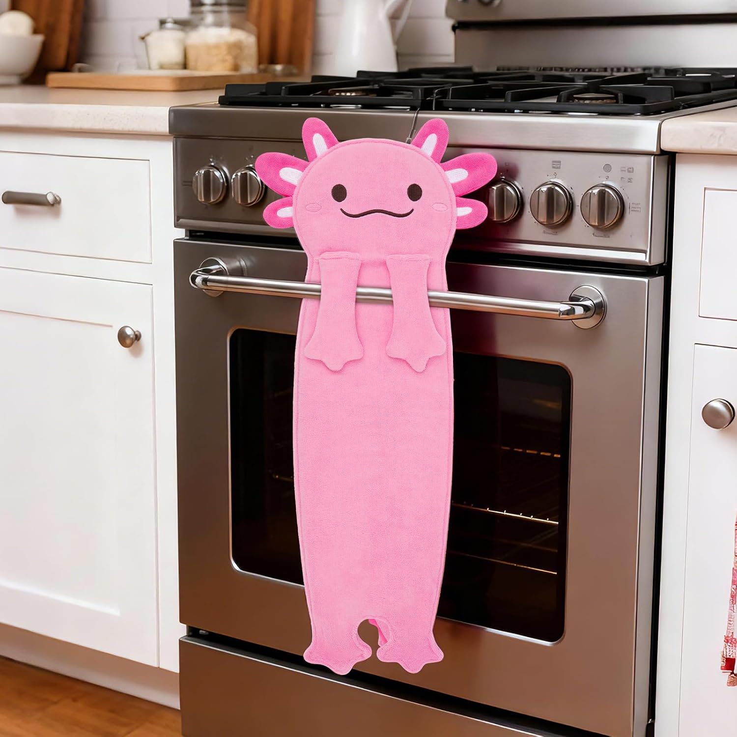 Axolotl Funny Hand Towels for Bathroom Kitchen- Cute Bath Decorative Hanging Face Towel, Super Absorbent Kitchen Decor Housewarming Gifts for Kids Girls Women