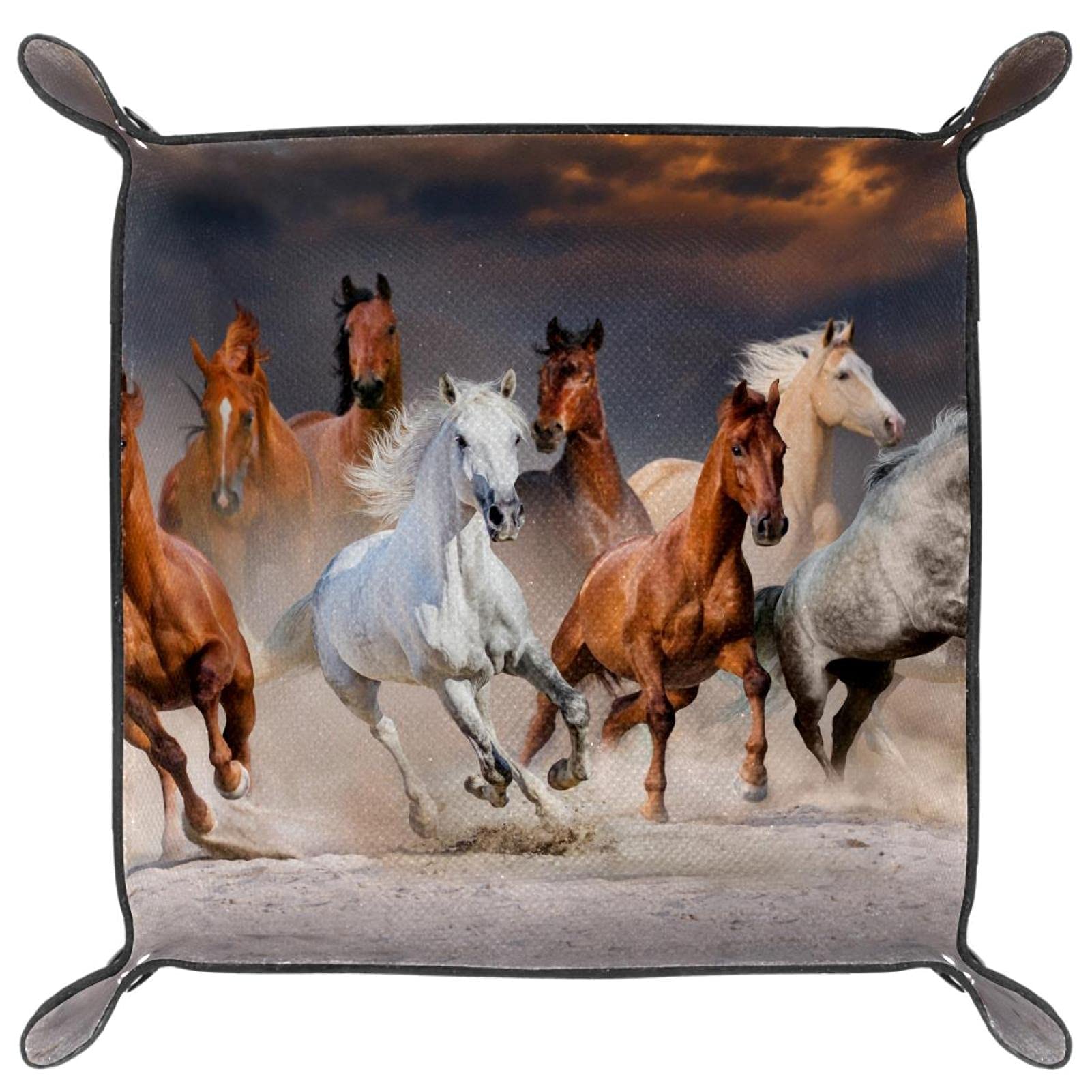 Amazon｜草原を走る馬レザートレイ、小物トレーアクセサリー収納トレイ収納キーコインジュエリーウォッチ用｜ジュエリー収納 オンライン通販