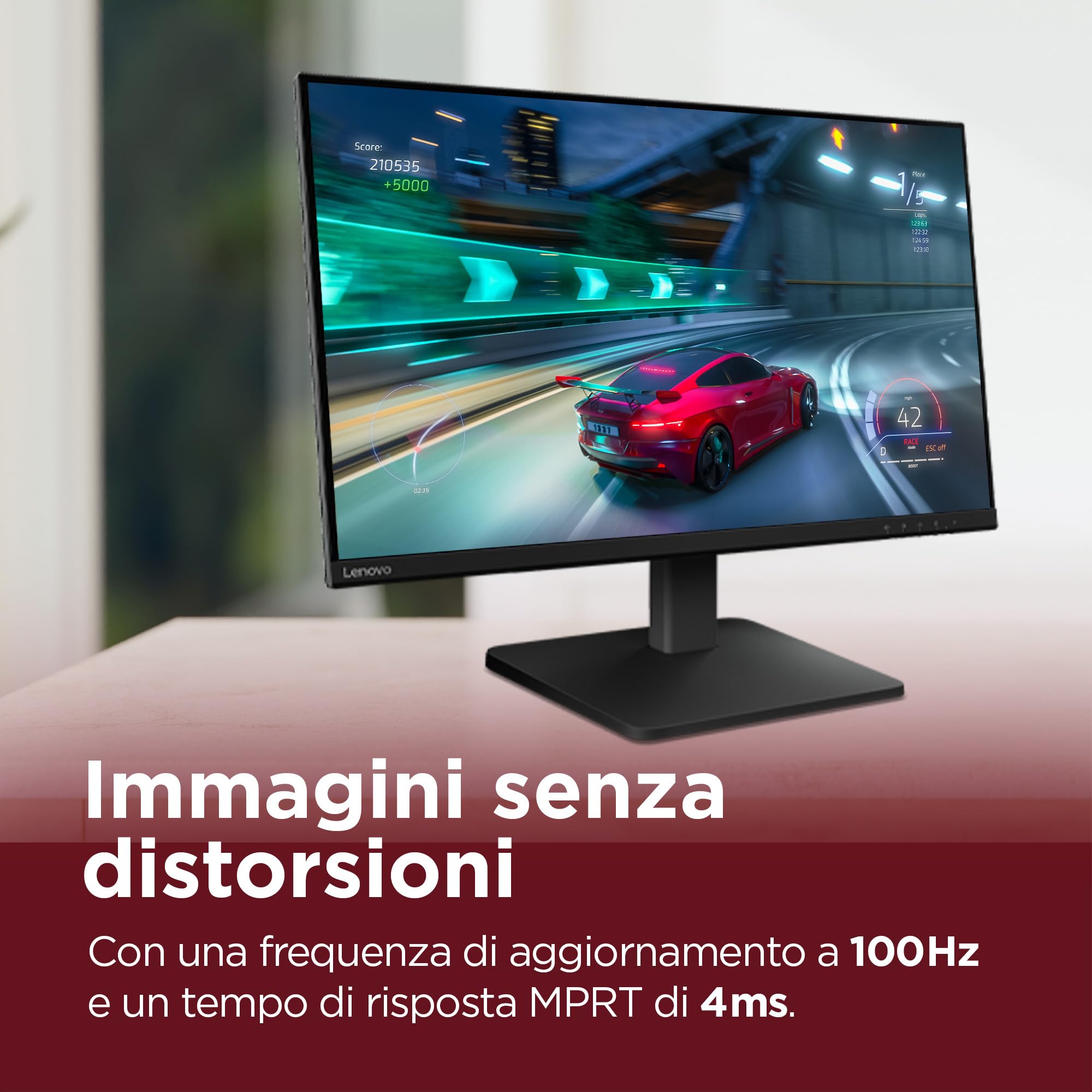 Lenovo L27qe Monitor 27" QHD (2560 x 1440), IPS, 4ms, 100Hz, Regolabile, Porte HDMI 2.1 e DisplayPort 1.4, Cavo HDMI incluso - Raven Black