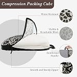 U+U Cubes d'emballage de compression - Organisateurs de voyage ultralégers pour les accessoires de voyage, Organisateur de valises à l'espace, Cubes d'emballage extensibles pour les voyages et vacances en famille, Leopard-02, 10 ensemble