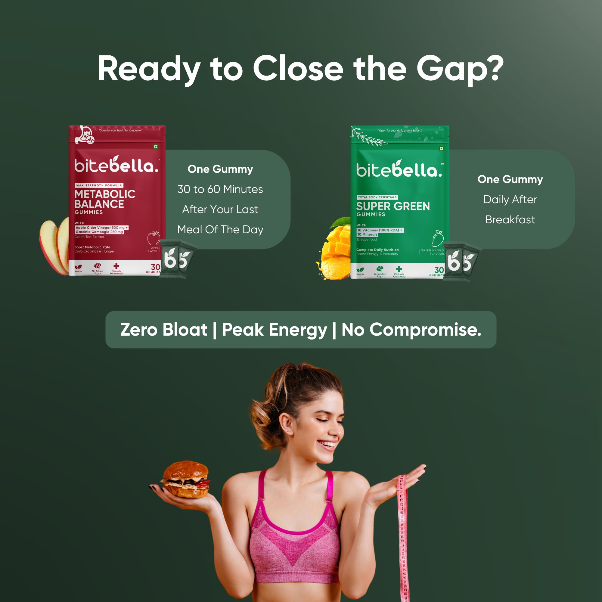 The Daily Detox Bundle | Metabolic Balance + Super Green Gummies | Apple Cider Vinegar 500mg + Inulin 500mg + Garcinia Cambogia 250 mg | 10 Vitamins (100% RDA) + 10 Minerals + 15 Superfoods | Vegan | No Added Sugar — Amazon image 4
