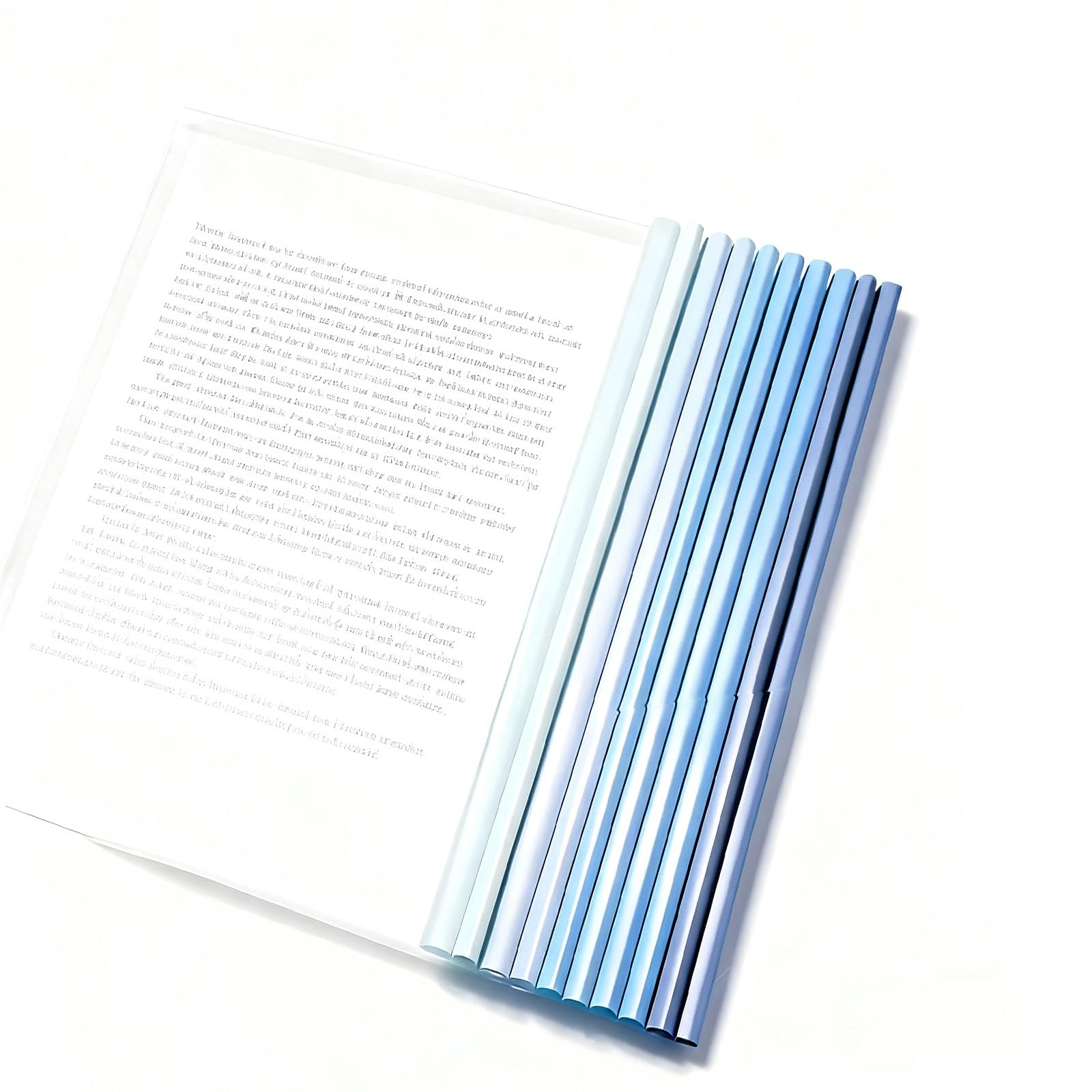Copertine Trasparenti A4 per Rilegatura, Plastica Copertina Rapporto con Barra Scorrevole, 10 Pezzi
