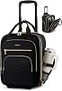 LOVEVOOK Equipaje de Mano con Ruedas, Elegante Maleta Pequeña con Bolsillo Portavasos, Suave, para Viajes y Trabajo 1