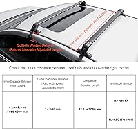 Vista 3 de VEVOR Barras transversales para portaequipajes de techo, barras transversales de portaequipajes de techo de aluminio, se ajustan a techos sin rieles