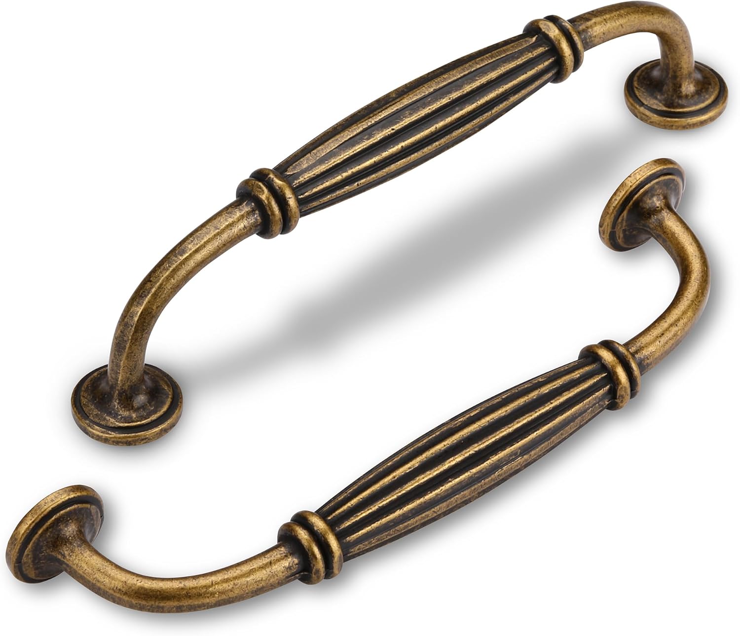 SYZOW 6pcs Vintage Kitchen Furniture Handle 128mm, Antique Brass Cabinet Handle, Antique Kitchen Drawer Handle