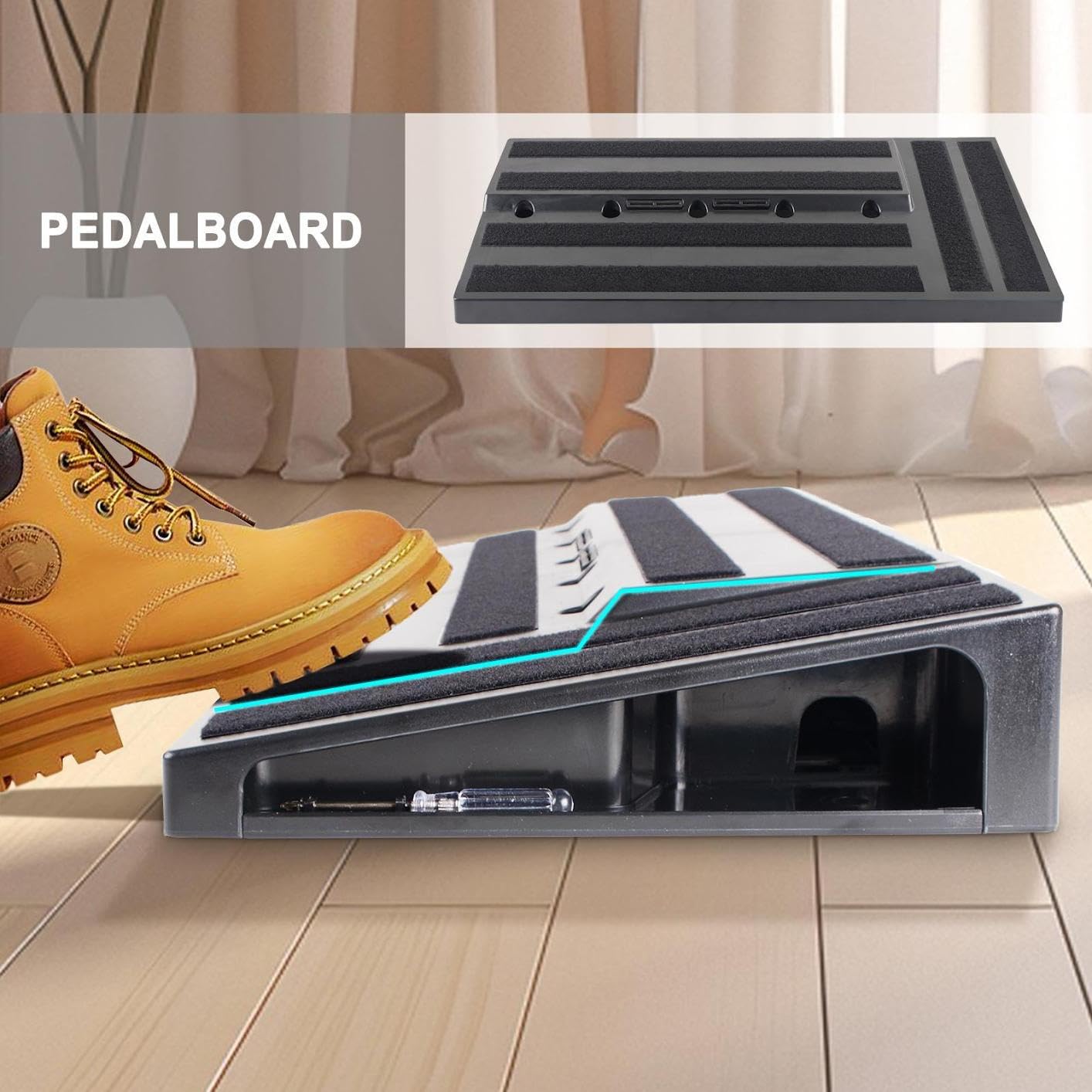 Bass-Pedalboard, Pedal Board mit integriertem Netzteil Netzteil Pedalboard | Tragbares leichtes Pedalboard -Basszubehör für Gitarrist Bassistmusiker