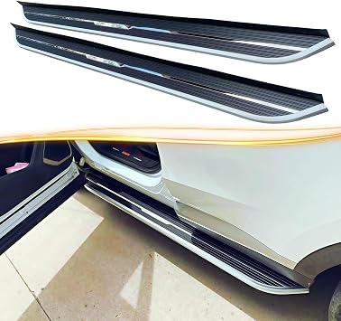 Running Boards 2PCS Fits for Audi Q5 2009 2010 2011 2012 2013 2014 2015 2016 2017 Side Steps Side Stair with All-Black and Silvery Edge. Its The Epitome of Luxury Style