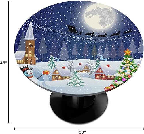 Vista 280 de cfpolar Mantel redondo ajustable de verano, hojas de palma tropical, borde elástico, mantel redondo lavable para uso en interiores y exteriores, se