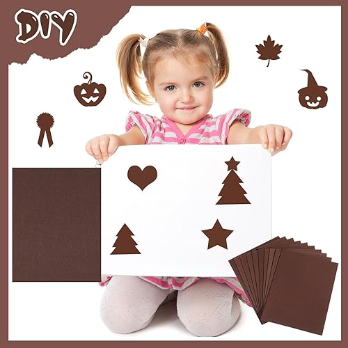 Miniatura 3 de Tenceur 50 hojas de espuma EVA de 9 x 12 pulgadas, hojas de papel de espuma de 0.079 in de grosor para arte de oficina y bricolaje (marrón)