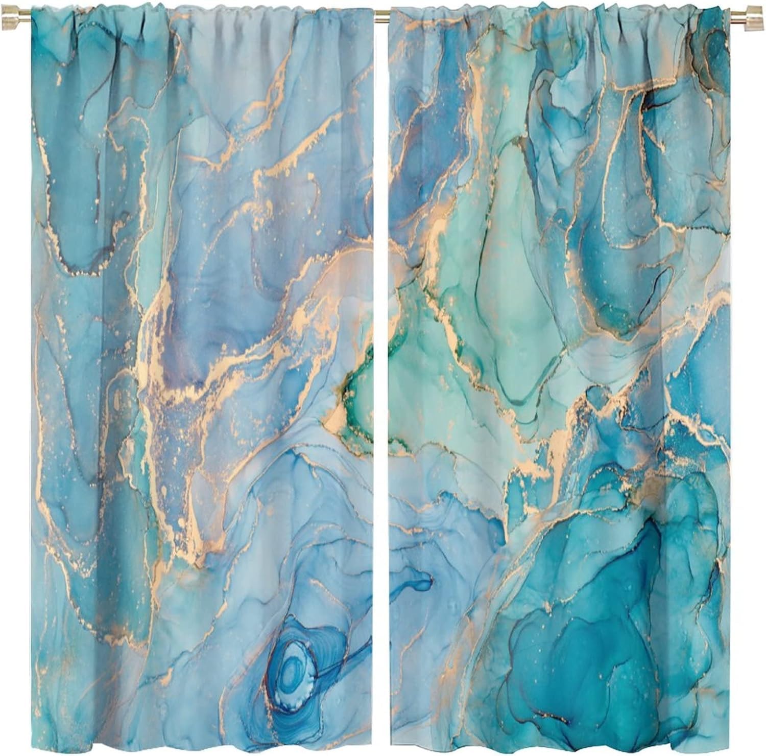 Rideau occultant texture de marbre abstraite 3D fenêtres