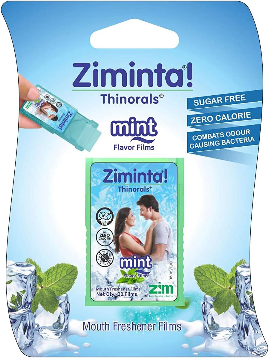 Sugar Free Mint Mouth Freshener Easily Soluble Digestive Dispensable Strip - 30 Strips (Mint Flavour, Blue)