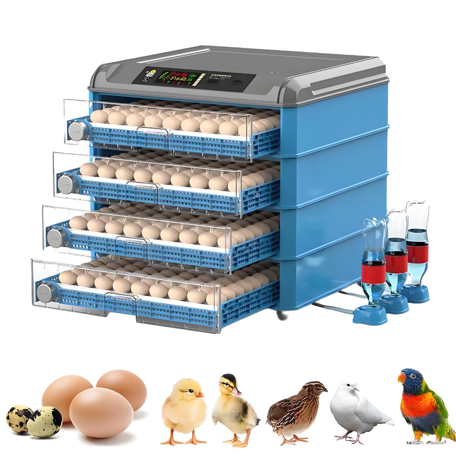 Incubateur d'œufs pour Poussins à couver avec retourneur Automatique, contrôle de la température et de l'humidité, avec Mire-œufs pour Poulets, Canards, oies et Oiseaux 400