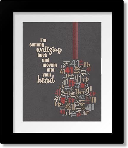 Número 41 - Póster de decoración de pared inspirado en la letra de la canción