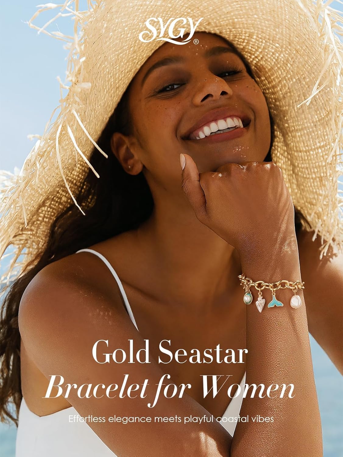 1PC Gold Seastar Bracelet for Women, Boho Adjustable Shell Starfish Bracelet, Summer Beach Ocean Statement Bracelets - Image 2