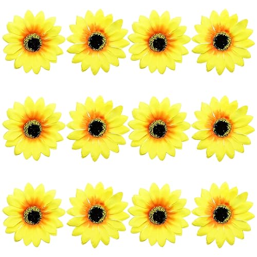 Miniatura 2 de 12 pinzas de girasol para el cabello, accesorios de 3.9 pulgadas para bodas, fiestas, bohemias, playa, fotografía, decoraciones de Navidad