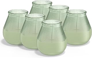 Bolsius Outdoor Kerze - Patio Light - Citronella - Grün - Packung mit 6 - Lange Brenndauer von 40 Stunden - Outdoor Kerze - Außendekoration - Natürliche Extrakte - Veganes Wachs - Kein Palmöl