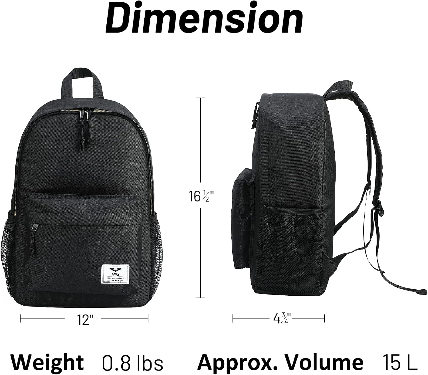 MIER Insulated Backpack Cooler Small Leakproof Lunch Back Pack with Coolers Lightweight Cute Lunch Bag for Women Men to Work, Picnics, Camping, Park Day Trips, 15 L