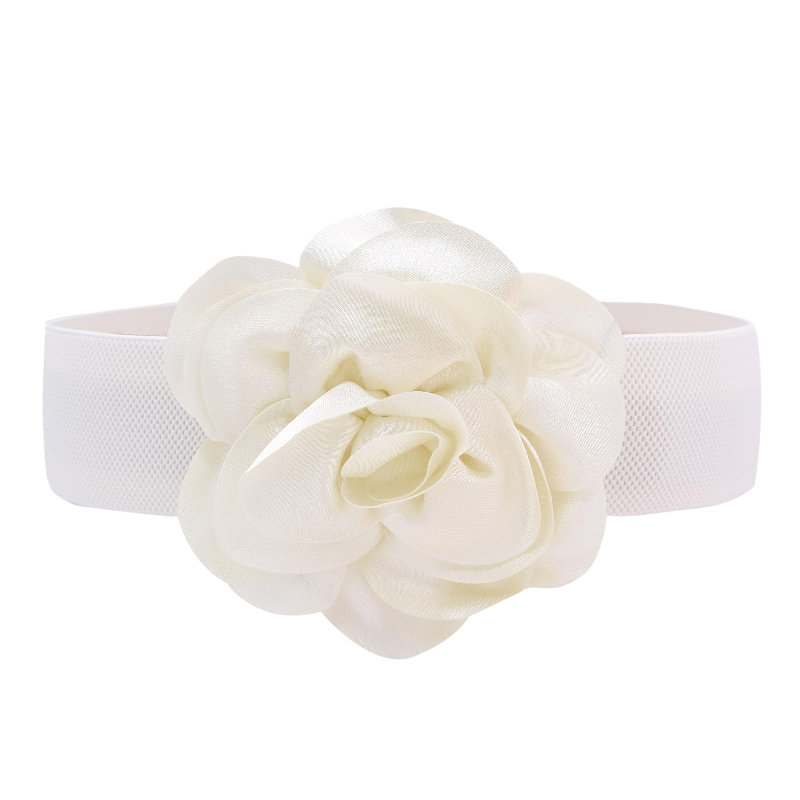 TeeYee Damen Elastisch Taillengürtel Große Blumen Decor Boho