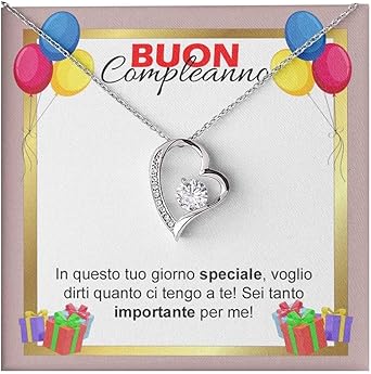 Collana Donna A mia Figlia Argento Sterling 925 Idee Regali per lei, Compleanno o Natale - Cofanetto con DEDICA incluso - Italia