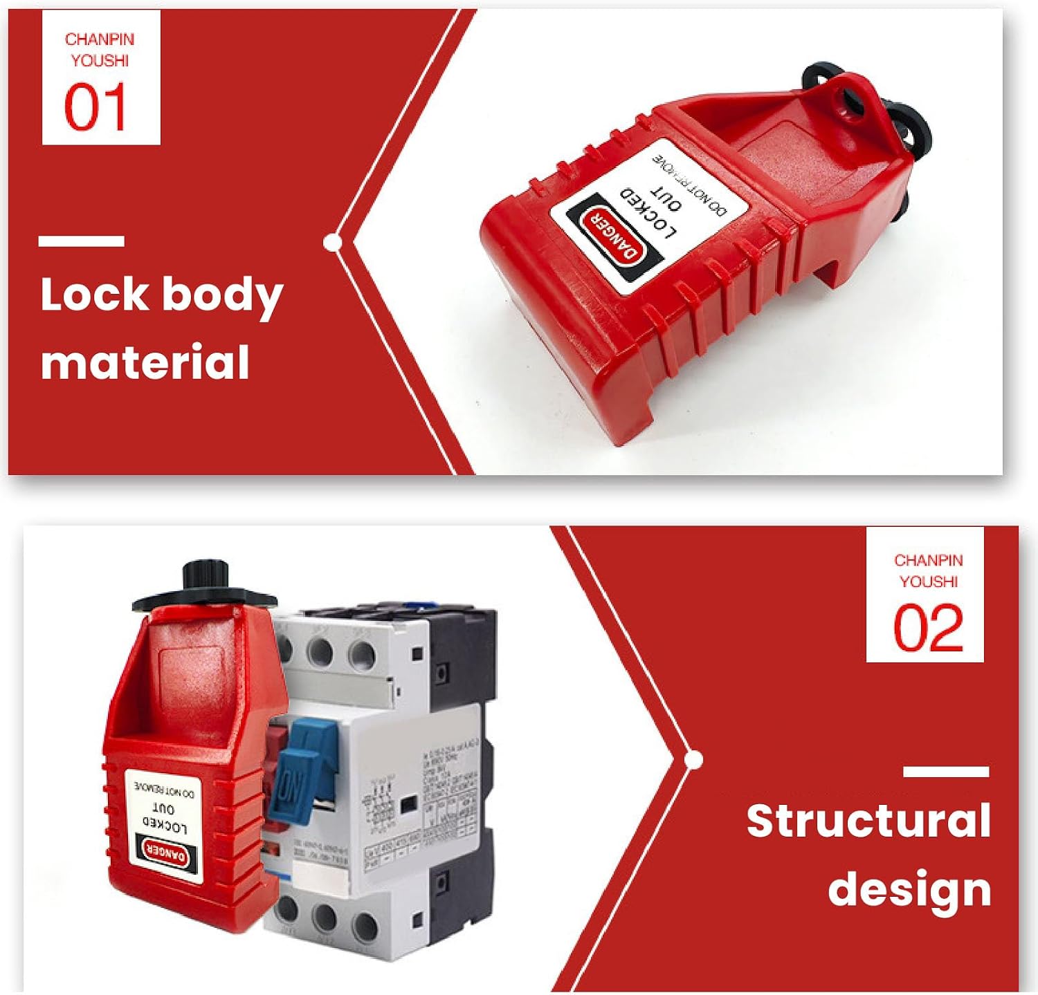 Adjustable Circuit Breaker Lockout Device, Handwheel Fastening Screws, Alloy Sawtooth Design, Secure Clamp on Lockout Tagout Kit for Generator Maximum 46mm