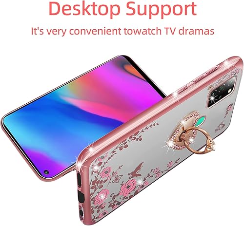 Miniatura 5 de KuDiNi Funda para BLU G91 BLU V91 para mujer, diseño de mariposa de cristal, mariposa, corazón, floral, suave TPU de lujo, linda funda protectora