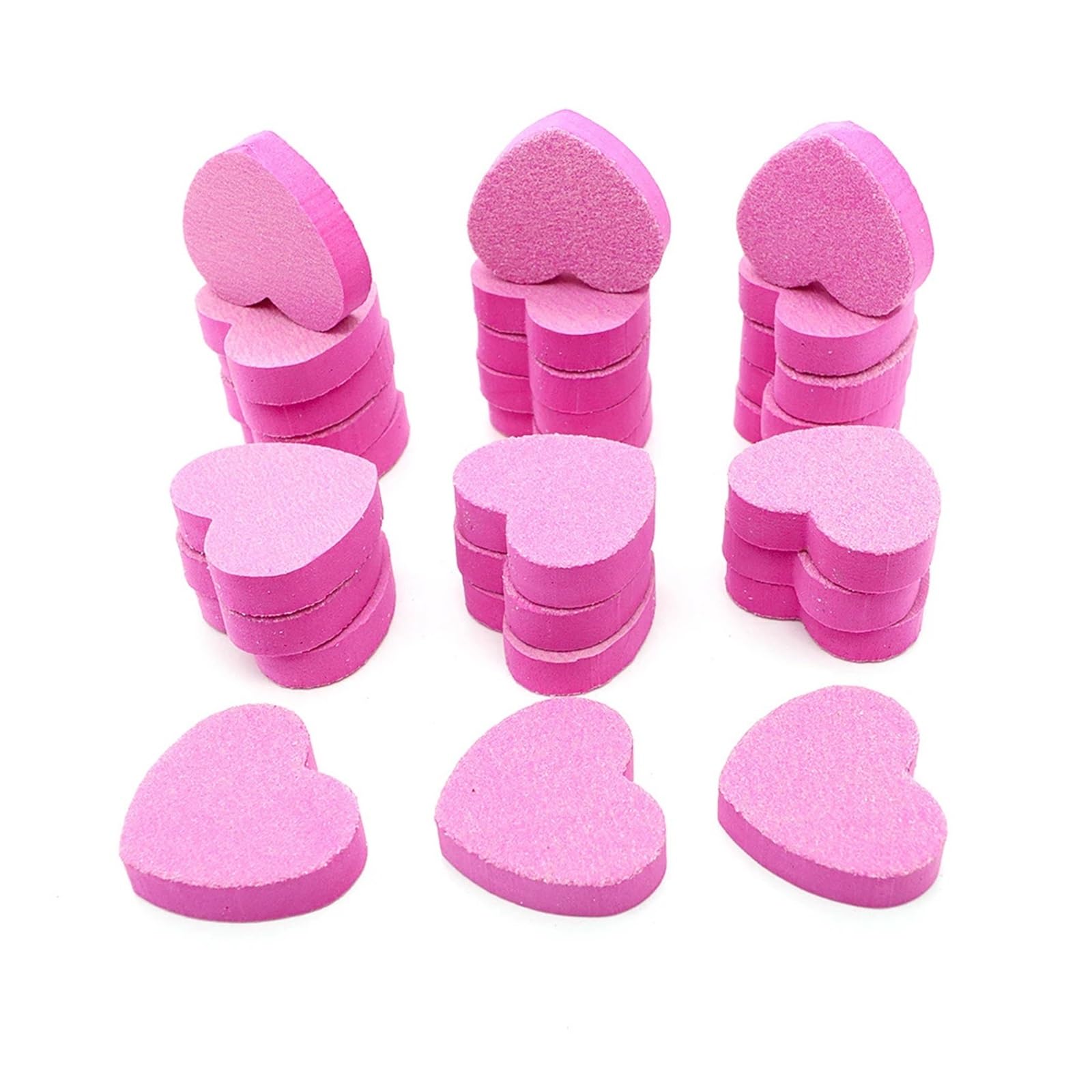 500 Stück herzförmige doppelseitige Nagelfeile, Schwamm, Nagelpufferblock, waschbare Nagelpflege for Formen, Glätten des Fingernagels(500pcs Black)