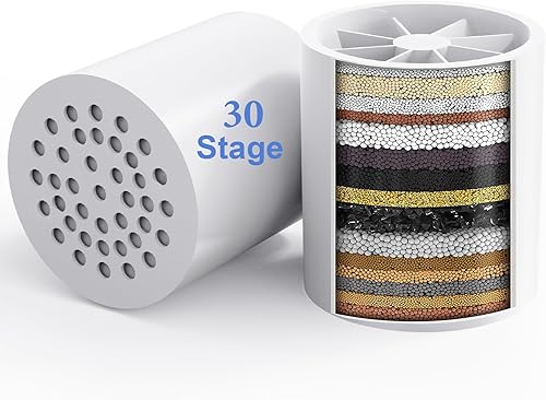 Miniatura 9 de 4 paquetes de cartuchos de repuesto para filtro de ducha universal de 30 etapas - Quita cloro, metales pesados, hierro, sedimentos - Cartucho de