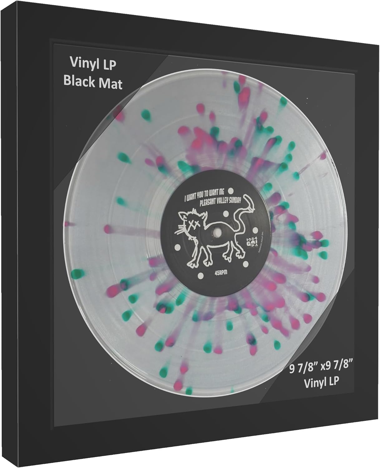 Creative Picture Frames 10" Manhattan Black LP Cover Record Frame Displays 9 7/8" Vinyl LP with Black Mat, Glass and Installed Wall Hanger