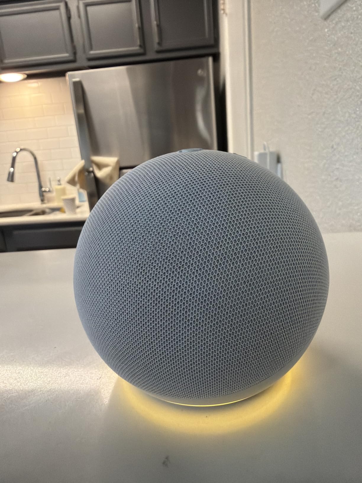 Showing the light that comes on the bottom