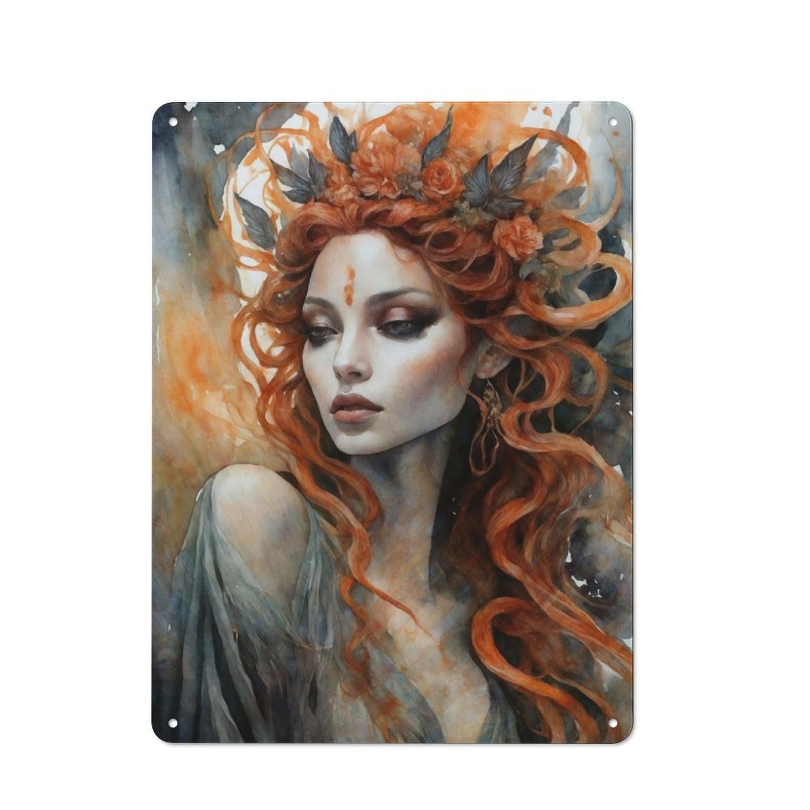 Junmoney Dark Siren Metal Plaque 40X30cm With For Pub Or Café, Rustic Decor, For Pub Decor Enthusiasts