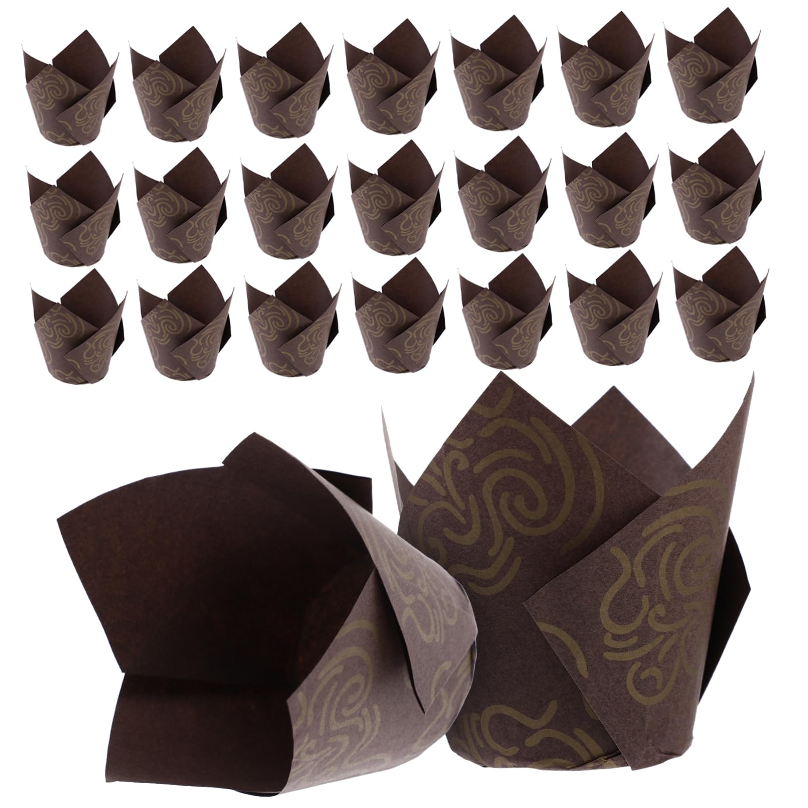 SOLUSTRE 2 Sätze Muffinförmchen Tulip Cupcake Liner Backpapier Ölbeständige Papierbecher Für Hochzeiten Partys Und Feierlichkeiten Dekorative Backzubehör Für Cupcakes Und 250 Stück * 2