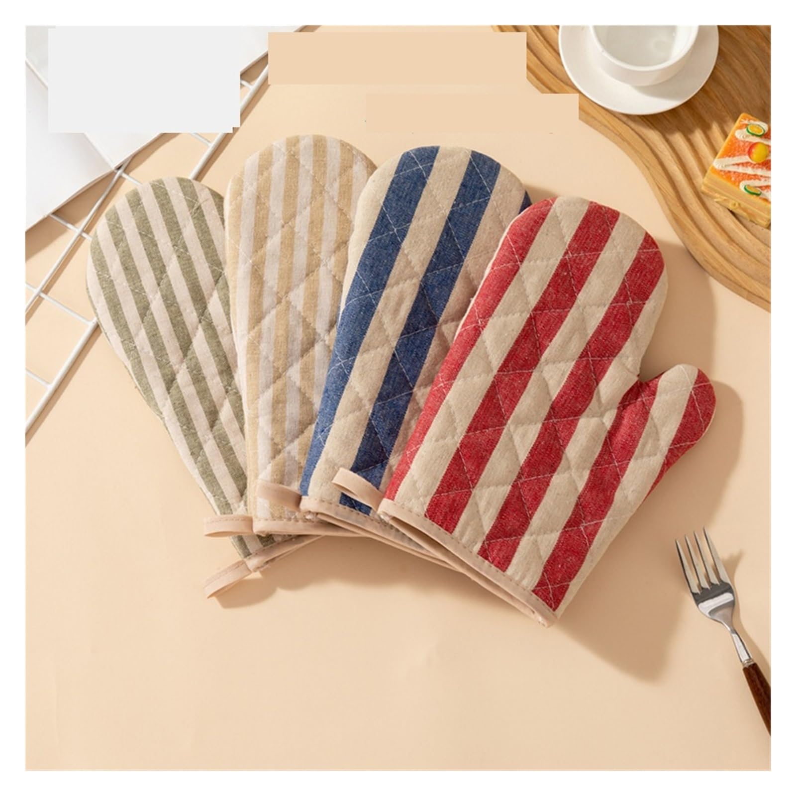 1 Paire De Gants Épais en Coton Et Lin pour Cuisine